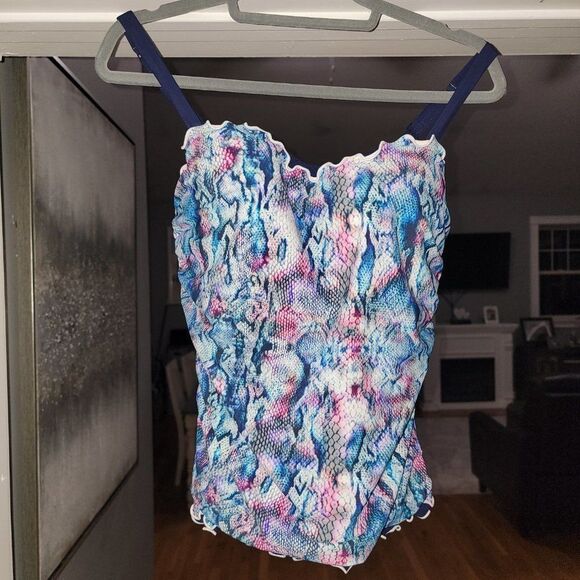 Profile by Gottex Snake Charm Multi Underwire D-E Cup Tankini Top Size 3… - Picture 4 of 16